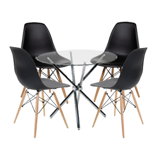 Handler Cafe Table with black chairs | Exhibitions, Expo, Conferences ...